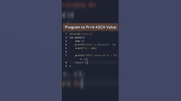 Program to Print ASCII Value in "C" | #shorts