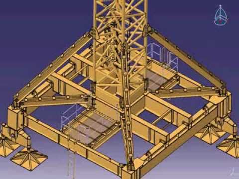 3d knf tower crane base portal type youtube tower crane base design