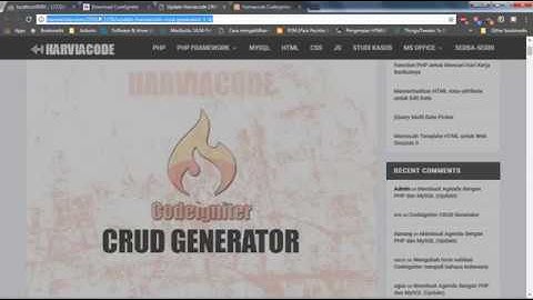 Harviacode CodeIgniter CRUD Generator