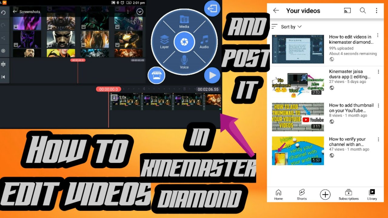 How to edit videos in kinemaster diamond and post it|| No watermark 😍😍|| best app