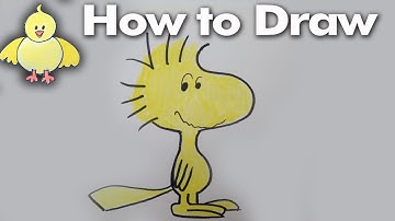 How To Draw Woodstock from the Peanuts - quick step by step lesson - Easy!   | DoodleDrawArt!