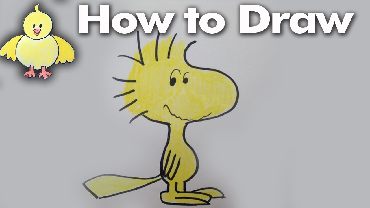 How To Draw Woodstock from the Peanuts - quick step by step lesson