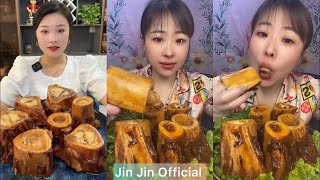 Mukbang bone marrow asmr- 牛骨髓 - 쇠고기 골수 - 牛骨髄 - thánh ăn tủy xương #527 Jin Jin Official