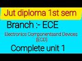 JUT Diploma 1st Sem | ECE Unit 1 | Electronics Components and Devices | Full Syllabus Explained