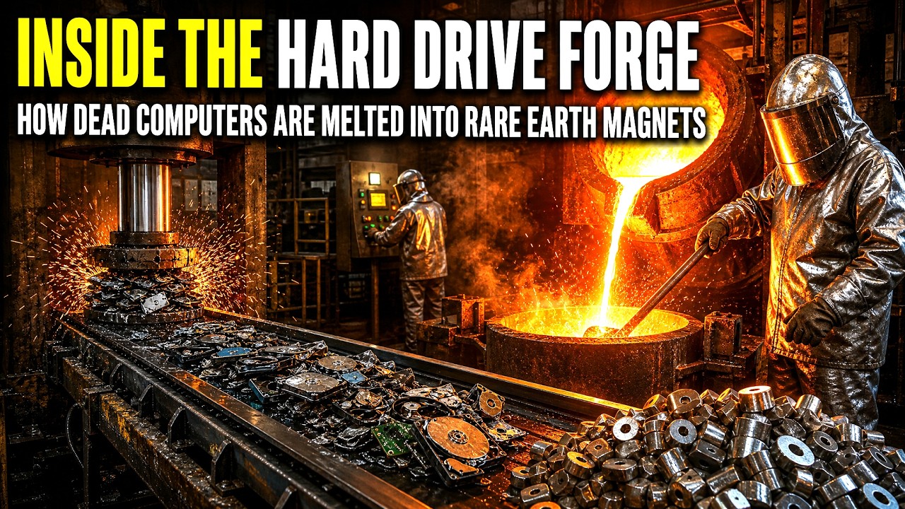 Inside the Hard Drive Forge – How Dead Computers Are Melted Into Rare Earth Magnets
