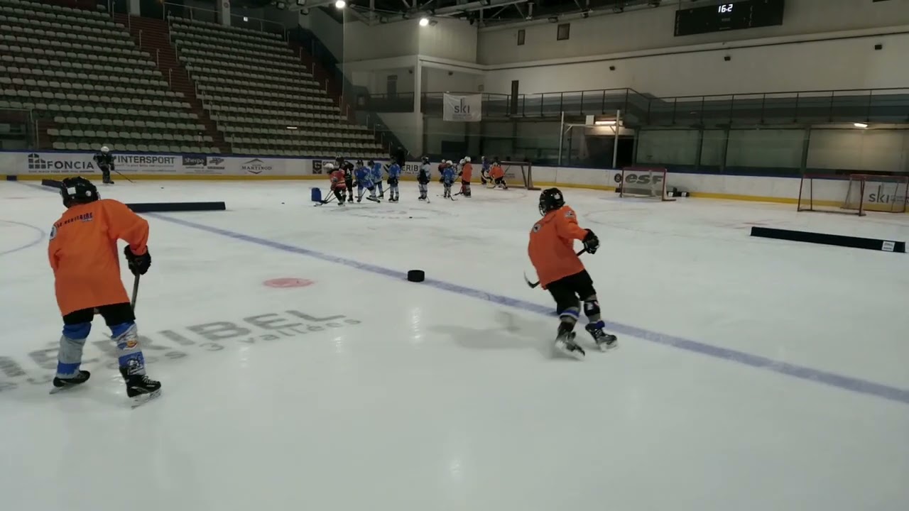 freinage glissé arriere, hockey sur glace