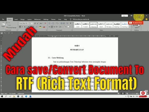 Cara save/Convert Document To RTF (Rich Text Format)_Tutorial Jinan