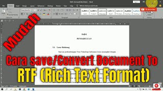Cara save/Convert Document To RTF (Rich Text Format)_Tutorial Jinan