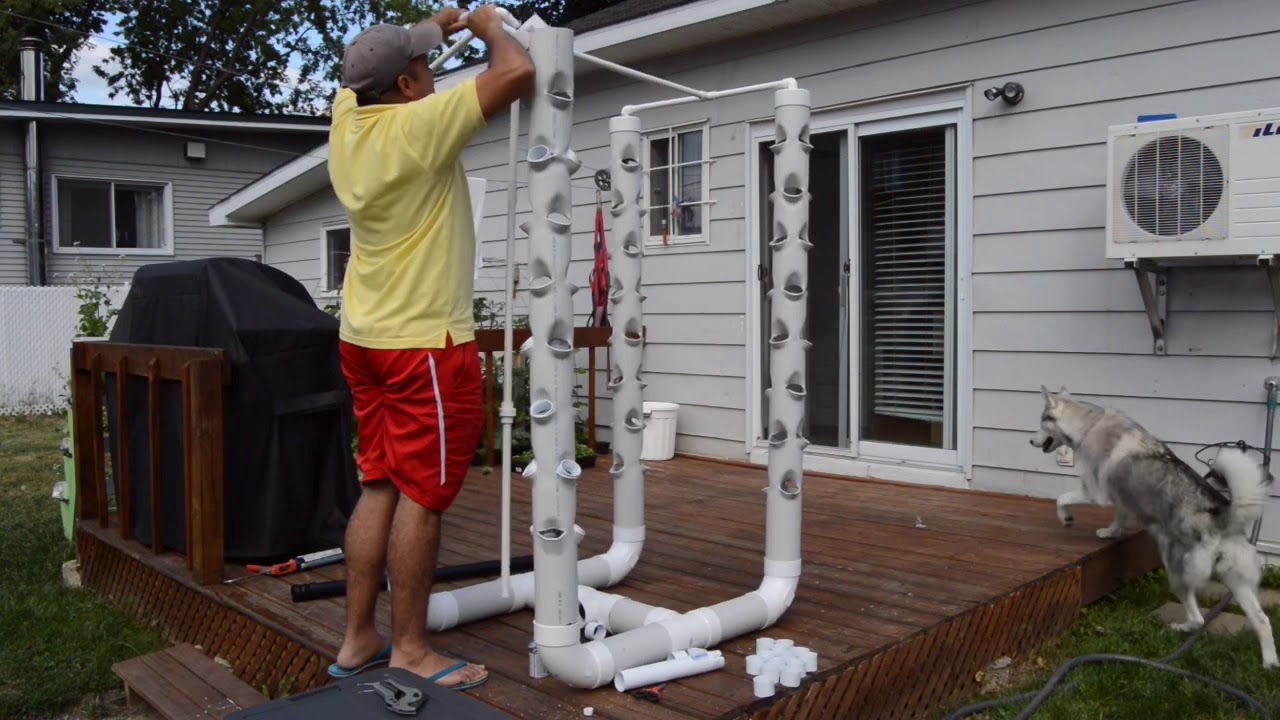 Sistema Aeroponico, torre vertical 3 paso