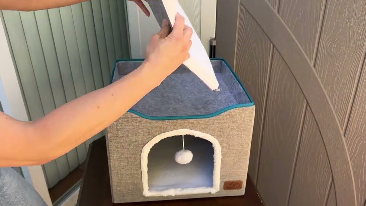 HOW TO SETUP: Bedsure Portable Cat Bed for Indoor Cats!