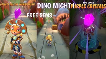 Crash Bandicoot : On The Run | Dino Might! Gems Challenge ( Collect all the Wumpa  Fruit! )