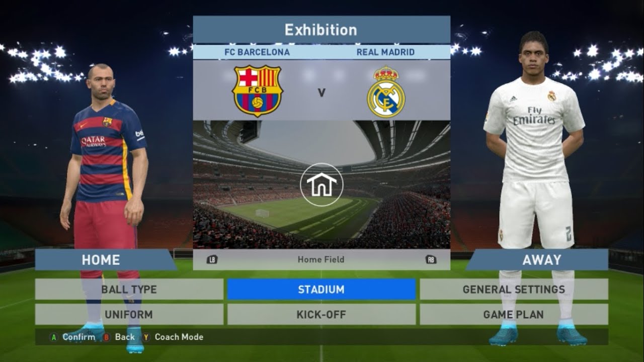 PES 2016 FC Barcelona Vs Real Madrid El Classico YouTube