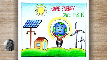 Tekening Wereldenergiedag 2025 | Tekening op Save Energy Day | Bespaar energie, bespaar de aarde ...