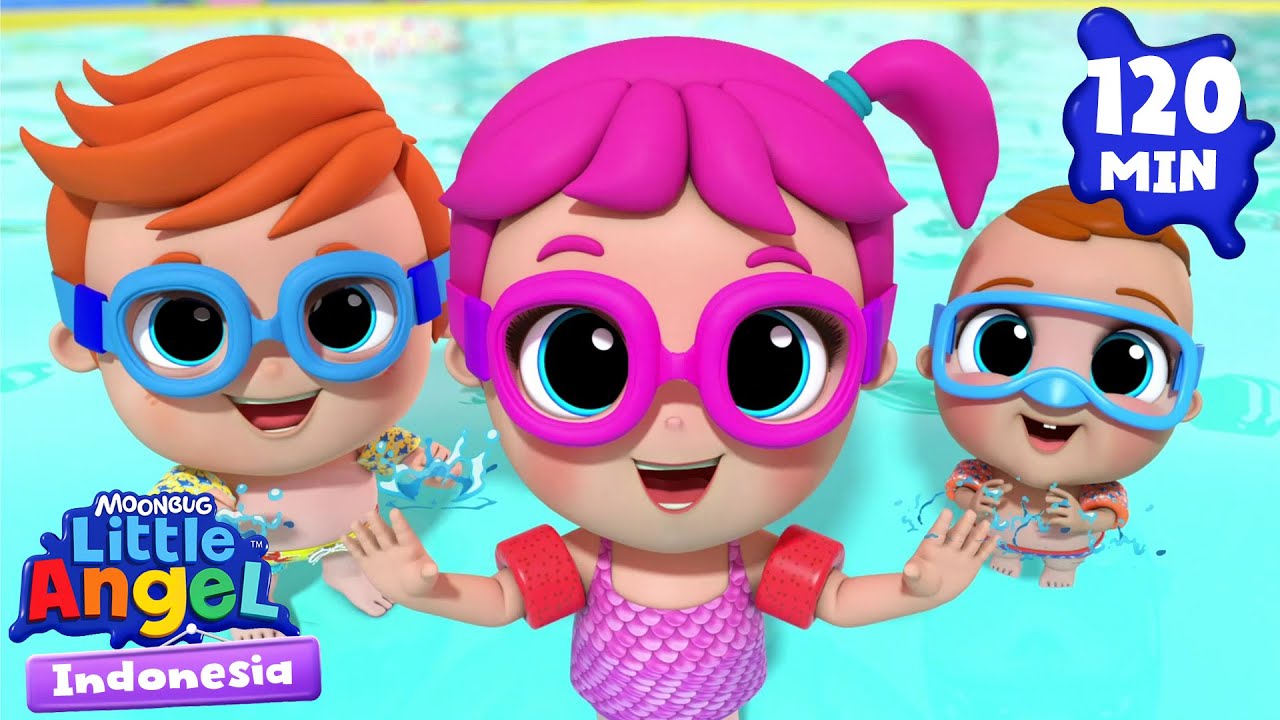 Byar Byur di Kolam Berenang | Little Angel | Kartun dan Lagu Anak | Moonbug Kids Indonesia