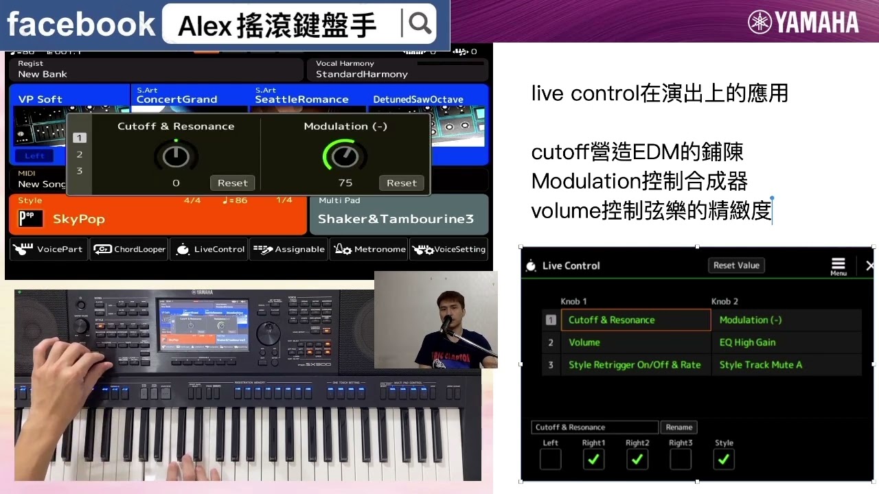 Yamaha SX900 Live control knob應用