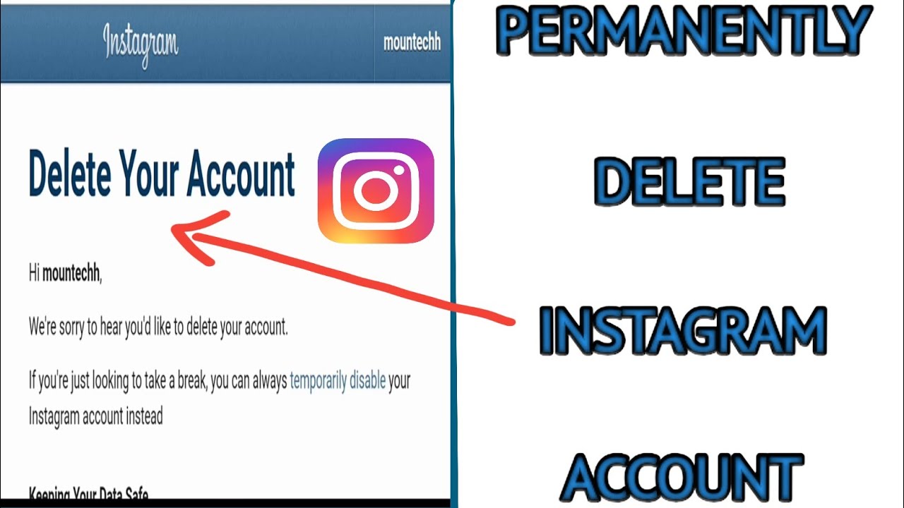 instagram account ko permanently delete kaise kare how