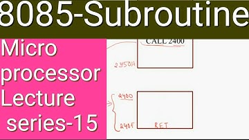 Microprocessor Lecture series-15|8085|Sub Routine| CALL|RETURN instructions|