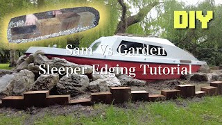 DIY Lawn Edging Using Sleepers (Tutorial)