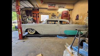 картинка: Резка лобового стекла на Chevrolet Kustom P5 57 года