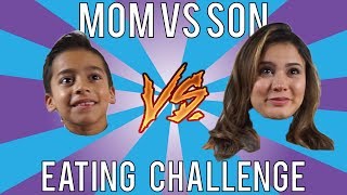 Mom Vs Son EATING CHALLENGE! ANDREA ESPADA VS KING FERRAN!!! LOSER GET PIE IN FACE