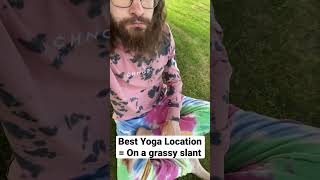 Pro Yoga Tip: Best Yoga Location = a grassy hill #shorts #yoga #tips