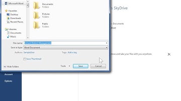 Word 2013 Save onto SkyDrive and Share