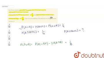 For three events A,B and C P(Exactly one of A or B C occurs)  =P(Exactly one of B or C oc