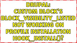 Drupal: custom block's BLOCK_VISIBILITY_LISTED not working on profile installation hook_install()?