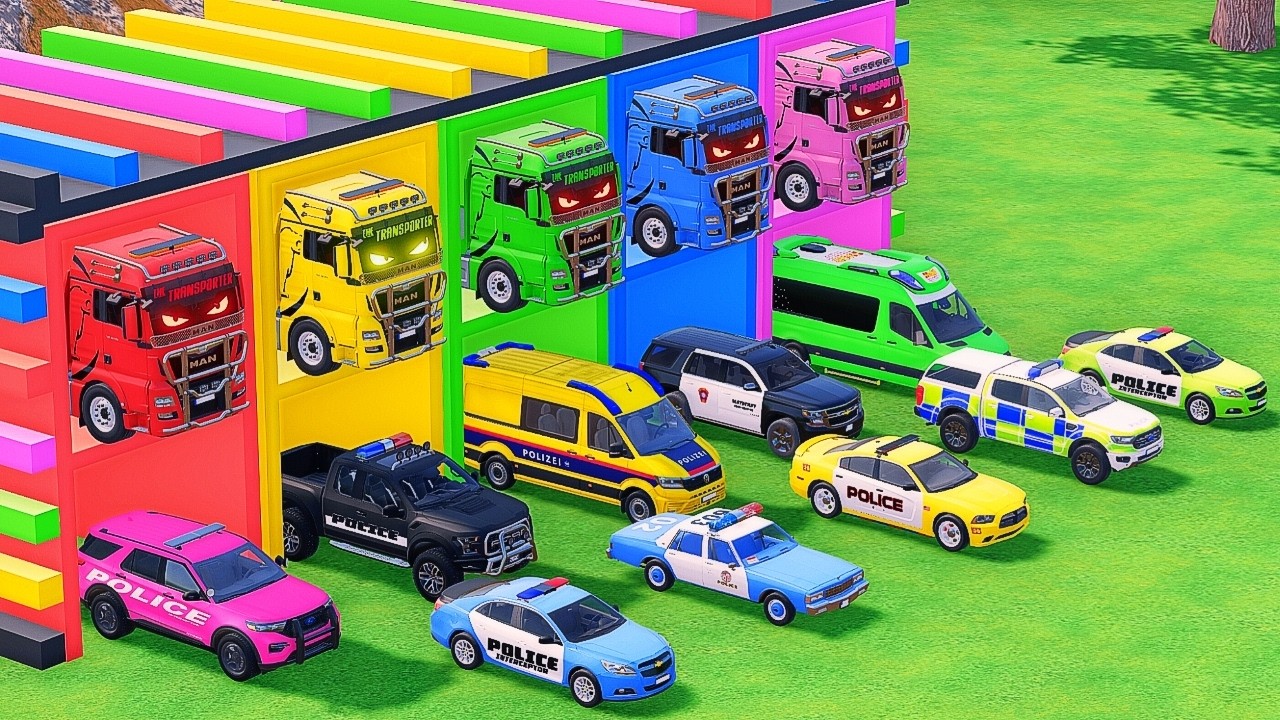 TRANSPORTING ALL POLICE CARS & EMERGENCY AMBULANCE VEHICLES WITH MERCEDES-BENZ TRUCKS | FS22 #080