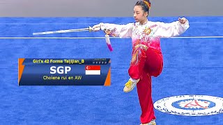 Cholene Rui En Aw 🇸🇬🥇 8.85 score (Taijijian B) 11th Junior Asian Wushu Championship 2023 China