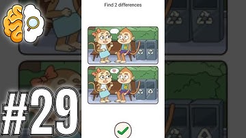 Brain Find Level 29 Find 2 differences hint - Gameplay Solution Walkthrough