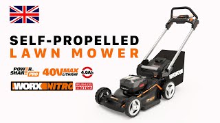 Газонокосилка аккумуляторная самоходная Worx WG749E с 2 АКБ 4 А/ч и ЗУ