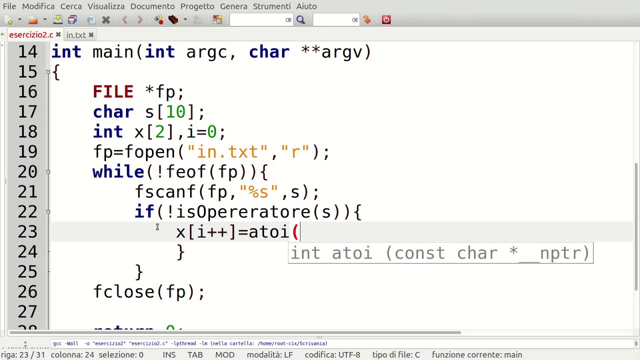 Lettura file di testo in C - YouTube