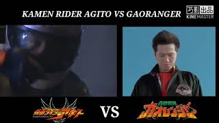 Kamen rider Agito VS Hyakujuu sentai Gaoranger (side by side)