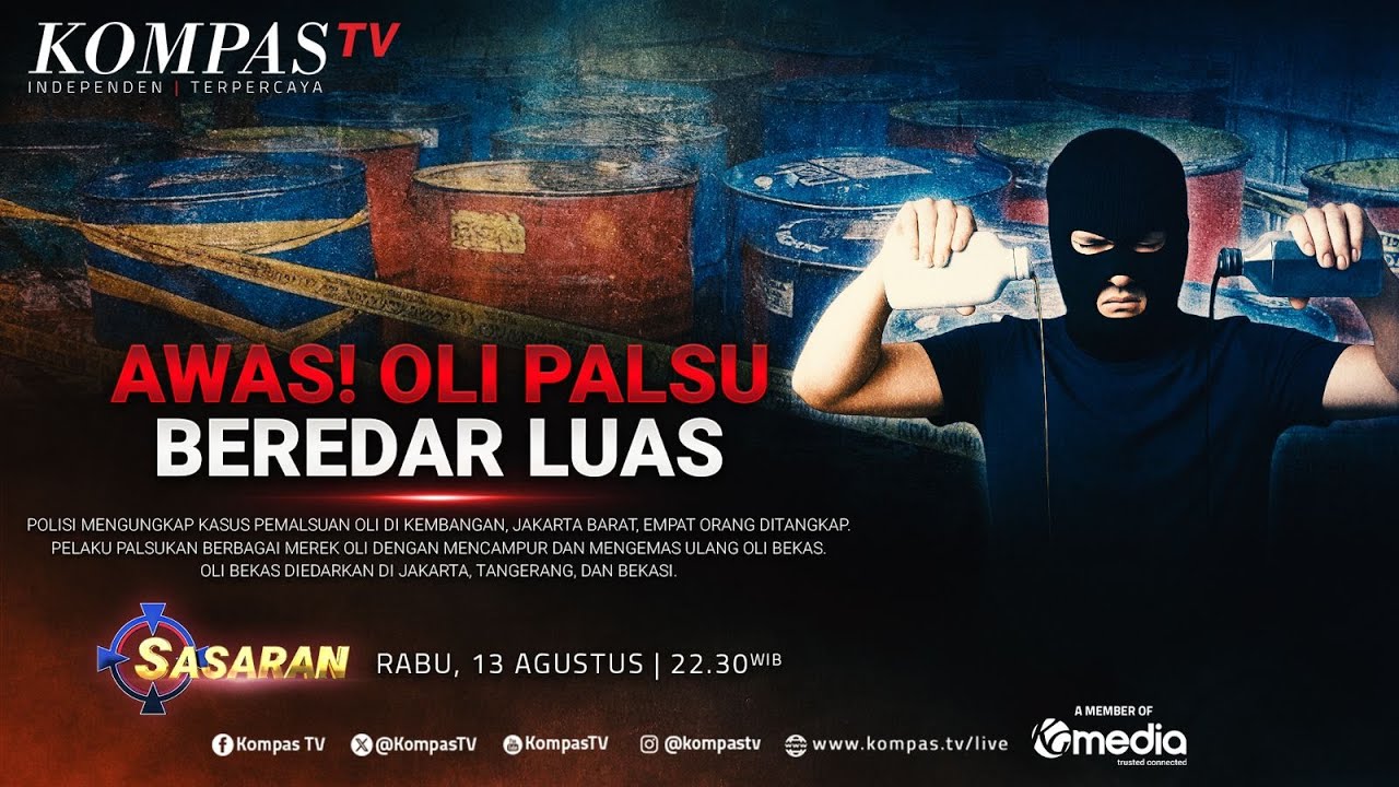 LIVE - Awas! Oli Palsu Beredar Luas, Polisi Ungkap Pemalsulan di Jakarta hingga Bekasi I SASARAN