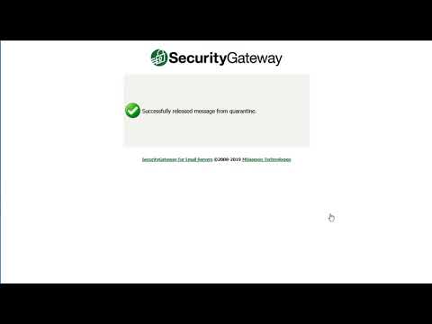 Security Gateway for Email - Anti-abuse Tools - Quarantine Configuration