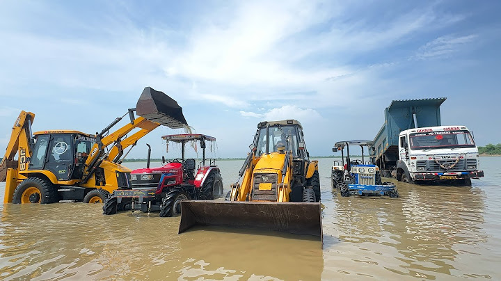 Washing My Tractors in Dam | JCB 3DX | TATA Truck | 4wd Mahindra Arjun 605 | Swaraj 744