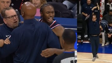 Nick Nurse heated after refs missed him call timeout and called next one like this 😂