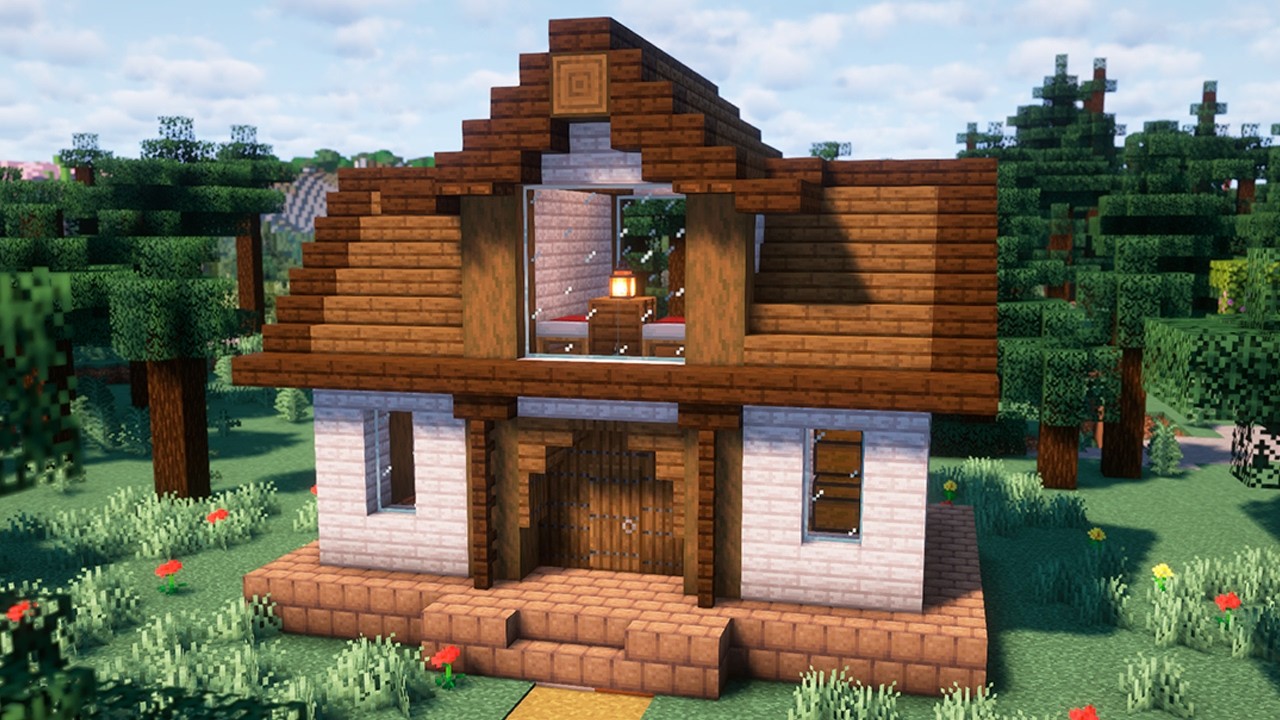 Minecraft: How to Build a Simple Cozy Survival House for Two (Easy Starter Tutorial)