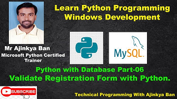 Python Registration form validation with MYSQL Database Part 6