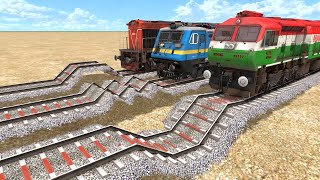 3 TRAINS RUNNING ON RISKY RAILWAY TRACKS | Most Dangerous Bumpy Railroad Tracks | Train Simulator screenshot 5