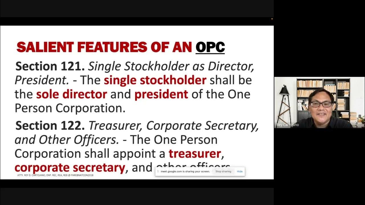 WHAT IS A ONEPERSON CORPORATION (OPC)? CAN YOU SET UP A REALTY OPC? 