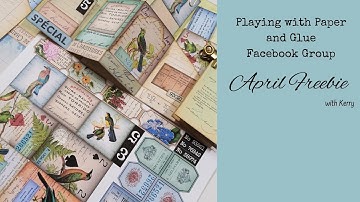 Mini Bird Folio and Ephemera - April Freebie - Playing with Paper & Glue Fb Group with Kerry