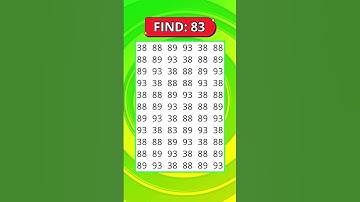 👉Can You Spot 83 Hidden Among 38, 88 & 89? 👀 | Hard Focus Challenge Quiz #shorts