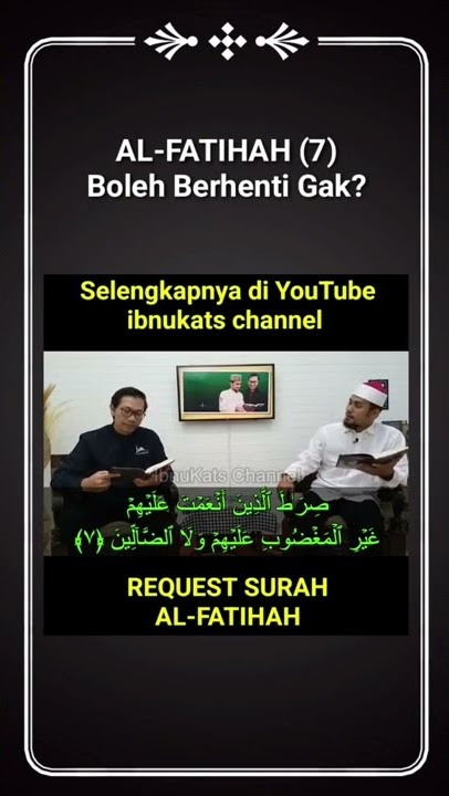 AL FATIHAH AYAT 7. BOLEH BERHENTI GAK? #shorts #alfatihah #islam #tajwid #viral