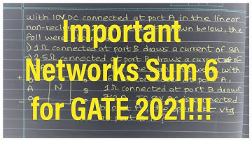 Important Networks Question 6 | GATE 2021 | Networks | Electrical | Electronics | Instrumentation