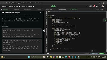 K-th element of two Arrays| GFG POTD #gfg  #potd | 16-12-2024| |@DecodeMaster01