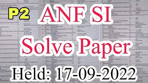 ANF (Anti Narcotics Force) SI (Sub Inspector) Solved Paper | Held: 17-09-2022 | Part-02 | JobzMcqz