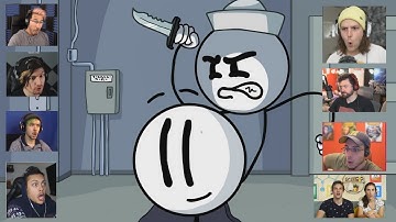 YouTubers Reacts to S S  Annie in Henry Stickmin  Fleeing The Complex