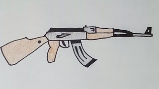 How to Draw AK-47 #2 | Simple Drawing